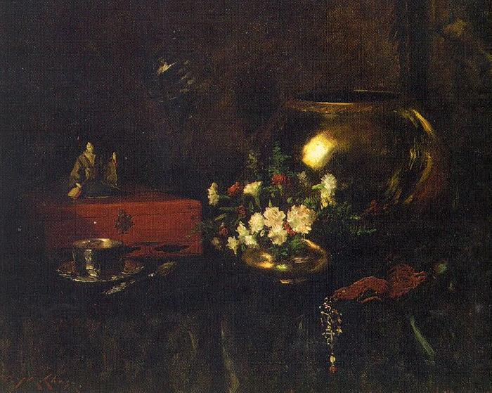 Chase, William Merritt Still Life with Brass Bowl Germany oil painting art